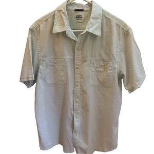 IZOD Button Down Mens Large Saltwater‎ Relaxed Classics Mint Green Short Sleeve